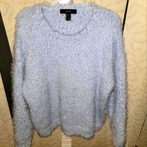 Oversized Fuzzy Baby Blue Sweater sz L